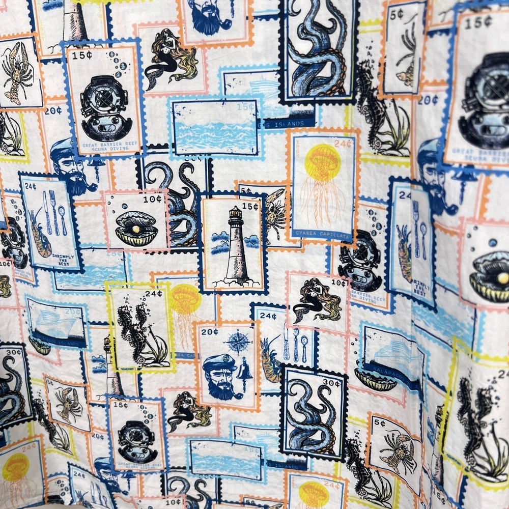 Murano Mens Shirt XXL Slim Fit Nautical Sea Stamp Cotton White rt - Picture 6 of 12